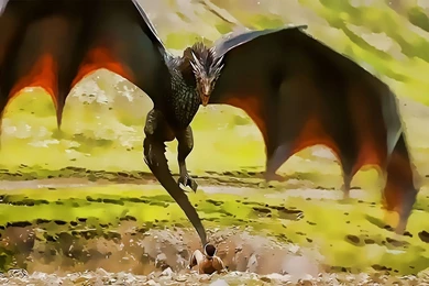 Drogon GoT's Red Dragon Fan Art Wallpapers