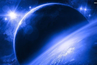 Blue Planet In The Horizon Wallpapers Fantasy Wallpapers