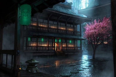 The Rainy Night Pavilion Photography Wallpapers Desktop Backgrounds ...