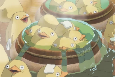 Hayao Miyazaki Spirited Away Bathing Birds Best Widescreen