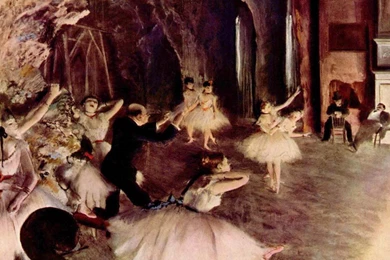 The Rehearsal Of The Ballet On Stage , Degas Edgar Wallpapers
