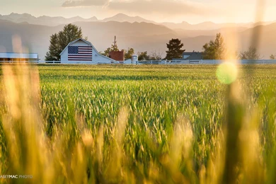 July 2012 Desktop Wallpapers American Flag Barn