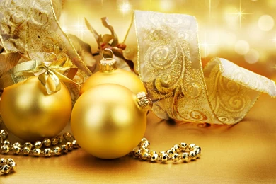 Gold Christmas Ornaments Wallpapers
