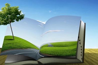 Nature 3D Book Creative Wallpapers