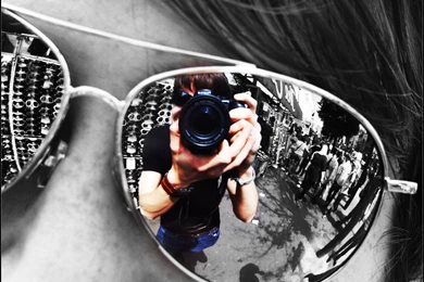 Reflection Wallpapers Photographer In Town Glasses. Wallpapers 3d ...