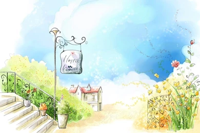 Art Drawing : Romantic Scene Of The Seasons 1440x900 Wallpapers 38 ...