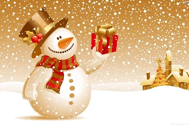 Celebrate Christmas With A Christmas Snowman Wallpapers Desktop Background