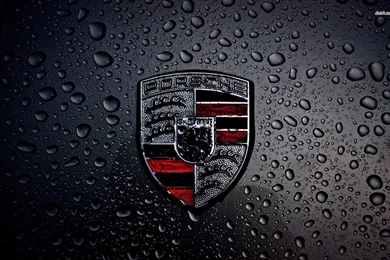 Wet Porsche Logo Wallpapers Car Wallpapers