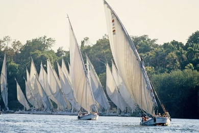 Wallpapers River, Boat, Yacht, Nile, Egypt, Aswan, Feluccas On The ...