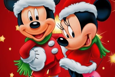 Mickey And Minnie Christmas Lifesized Standup