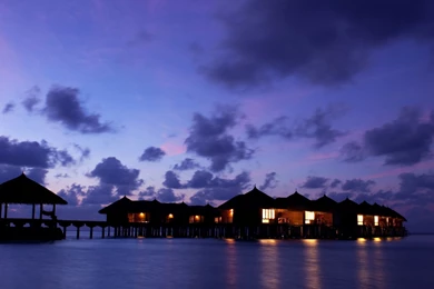 Cottages On Maafushivaru Island Wallpapers Beach Wallpapers