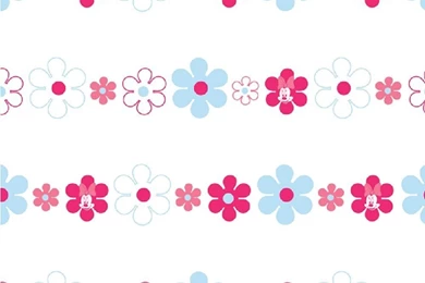 Disney Minnie Mouse Bows Daisies Pink Blue Childrens Wallpapers Df72099