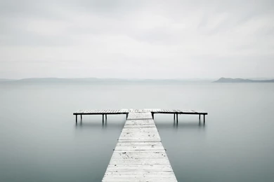 Dock On A Misty Lake Wallpapers Nature Wallpapers