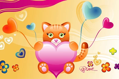 Wallpapers, Love, Valentine, Kitten, Images, Desktop (