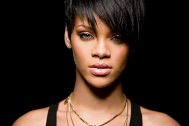 Rihanna, Black, Face, Short Hair, Dark Hair, Women, Singer ...