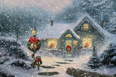 Free Christmas Cottage Scene Christmas Wallpapers Download The ...
