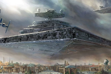 Star Wars, Star Destroyer, Spaceship, TIE Fighter, Painting ...