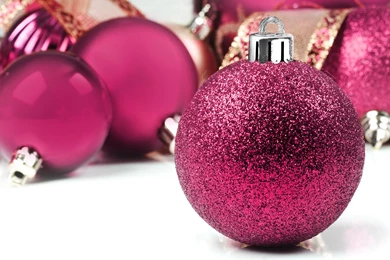 Pink Christmas Ornaments Wallpapers
