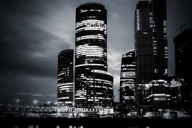 Black And White City Night Wallpapers