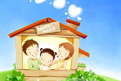 High Resolution Cartoon Illustraion Of Family Love 1600x1200 NO.6 ...