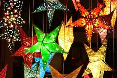 Coloful Flashing Star Christmas Decorations Christmas Wallpapers