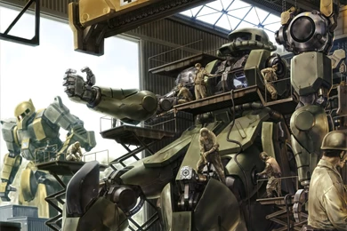 Amazing Art Of Zakus Being Repaired : Gundam