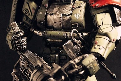 Zaku II Battle Damaged Ver. W/Gatling Gun: Custom Work, Painted ...