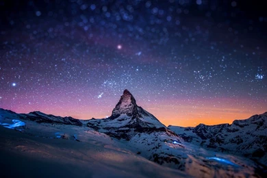 Download Starry Night Over The Matterhorn HD Wallpapers For 1280 X ...