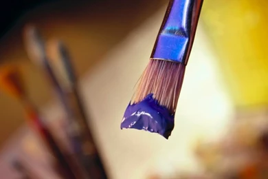 Brush With Blue Paint Paint Brush C... Wallpapers