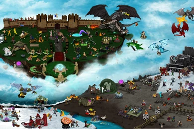 RUNESCAPE Fantasy Adventure Map City Dragon Battle Island Castle ...