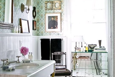 Green Fleur de lis Motif Wallpapers From Brunschwig & Fils (on Both ...