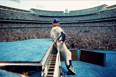 Elton John Performs At The Dodger Stadium In A Sequined Dodger ...