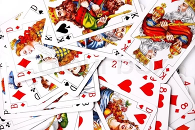 Various White Playing Cards Abstract Backgrounds
