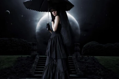 Wallpapers Gotich Gothic Woman Moon Hd Get 1366x768