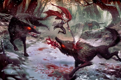 Little Red Riding Hood Fights Back Fantasy Fairy Tales Wallpapers ...