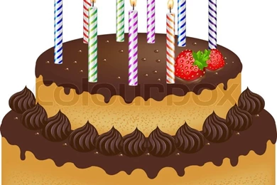 Birthday Cake With Candles With Number One, Isolated On White ...