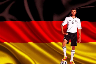 Thomas Muller With German Flag Awesome Hd Cool Wallpapers For ...
