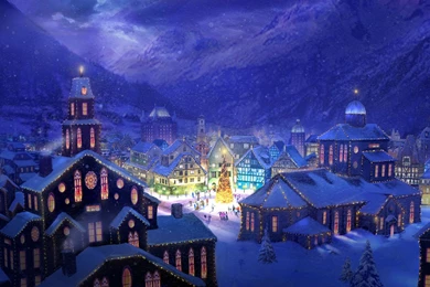 Christmas Town Wallpapers Desktop Background