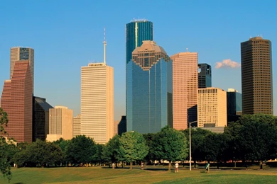 Houston Skyline At Night Wallpaper.