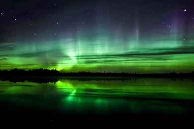 Aurora Borealis Lake Silhouette Wallpapers 1280x1024 For Notebook ...