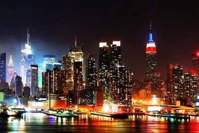 High Resolution New York Skyline At Night Wallpapers HD 21 City ...