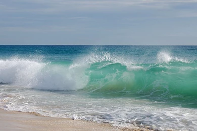 Download 1920x1080 Turqoise Wave Crashing The Shore Wallpapers