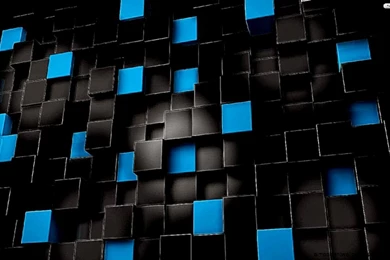 Wallpapers Black Blue Cubes