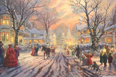 Thomas Kinkade Christmas Wallpapers » WallDevil Best Free HD ...