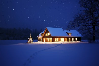 Winter Night Nature Wallpaper Images
