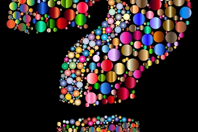 Clipart Circlular 3D Question Mark With Black Backgrounds