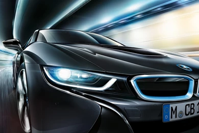 2014 Black BMW I8 LED Headlights Inside Tunnel Desktop Wallpapers ...
