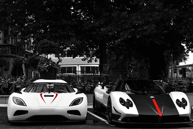 White Koenigsegg Agera R VS Black & White Pagani Zonda 1920x1200 ...