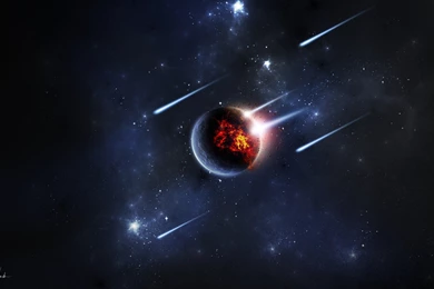 Deviantart Comet Destruction Meteorite Outer Space Planets Stars