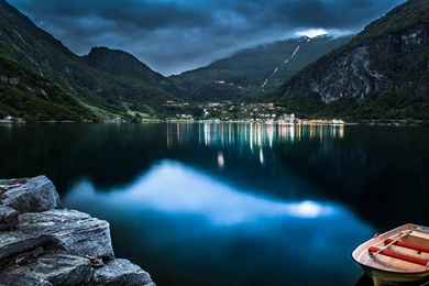 Download Mountain Lake Beautiful Night HD Wallpapers In 240x320 ...
